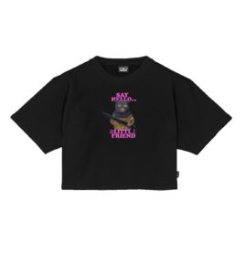 PROPAGANDA Hello Cropped Tee Black Woman
