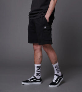 DOLLY NOIRE Cargo Tuta Short Sweatpants Black