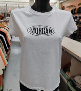MORGAN Oval Logo Boxy Tee White