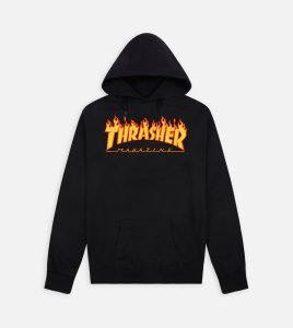 THRASHER Flame Logo Hoodie Black