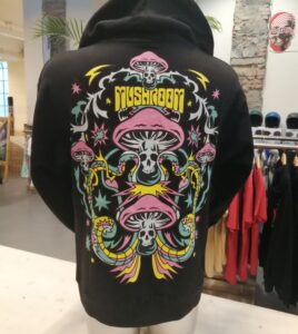MUSHROOM Felpa Flowers Hoodie Nero
