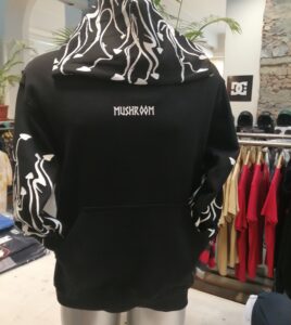 MUSHROOM Felpa Flame Hoodie Nero-Bianco