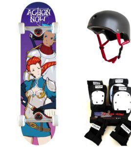 PROMO KIT: Skate ACTION NOW Warrior 8.0" + Casco + Set Protezioni