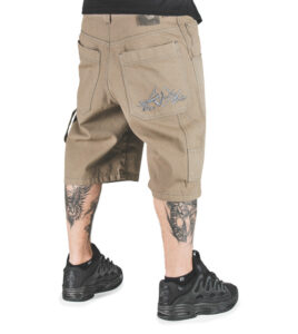 BLUESKIN Bermuda Baggy Logo Grey Denim Sand