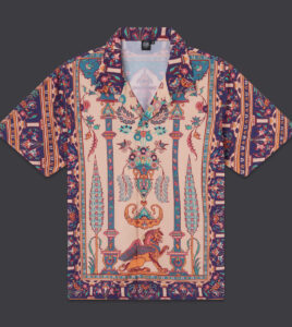 DOLLY NOIRE Persian Rug Bowling Shirt Camicia Beige