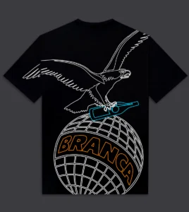 DOLLYNOIRE x FERNET-BRANCA Outline Eagle Over Kimono Tee Black