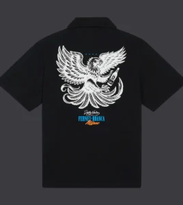 DOLLYNOIRE x FERNET-BRANCA Eagle Bowling Shirt Black